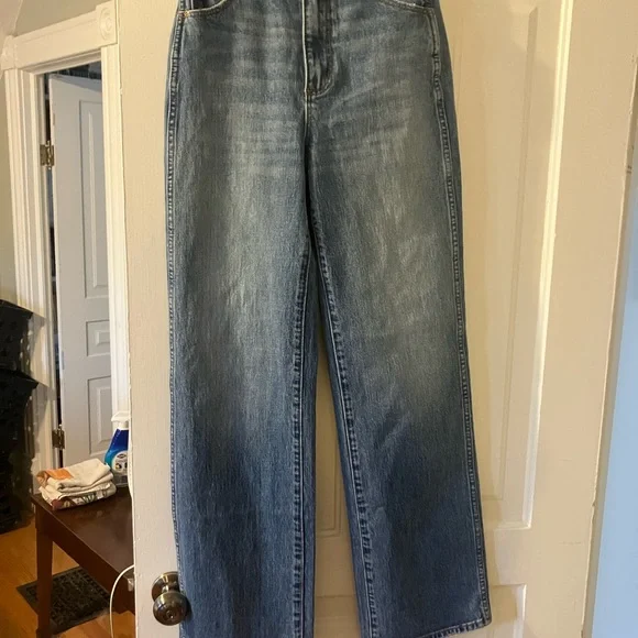 ROLLA'S Blue Wide Straight Leg Heidi Jeans - Picture 3 of 5